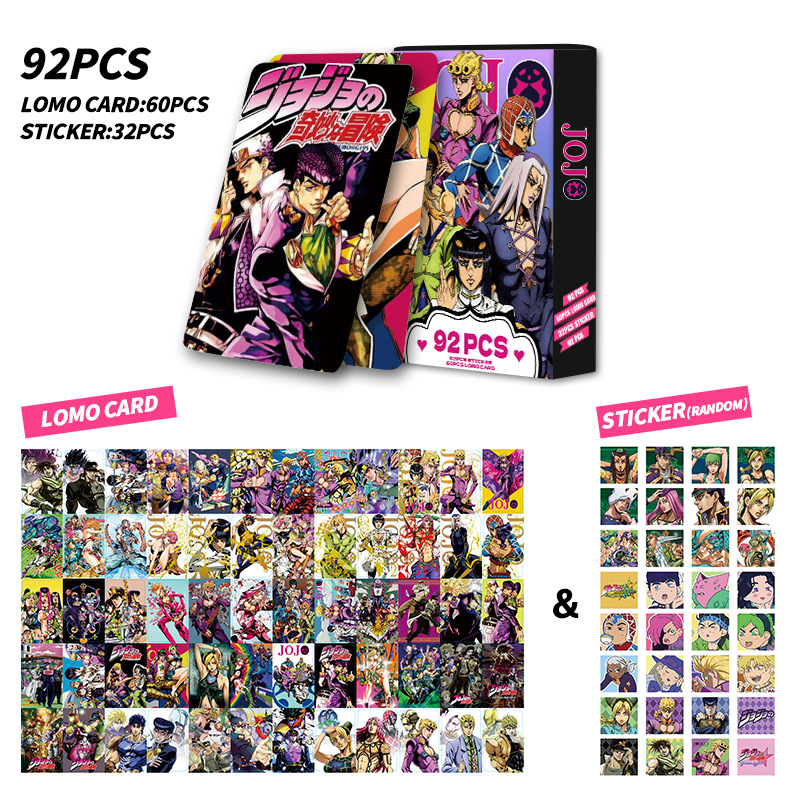 Jojo Anime Merchandise - 92 stuks fotokaarten JOJO dubbelzijdige kleine